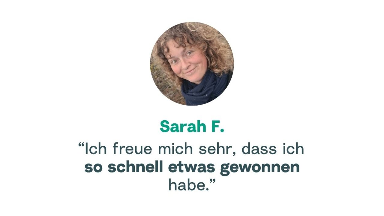 Kundenstimme Sarah| ClimaClic Kundenstimme von Sarah zur Klimalotterie ClimaClic