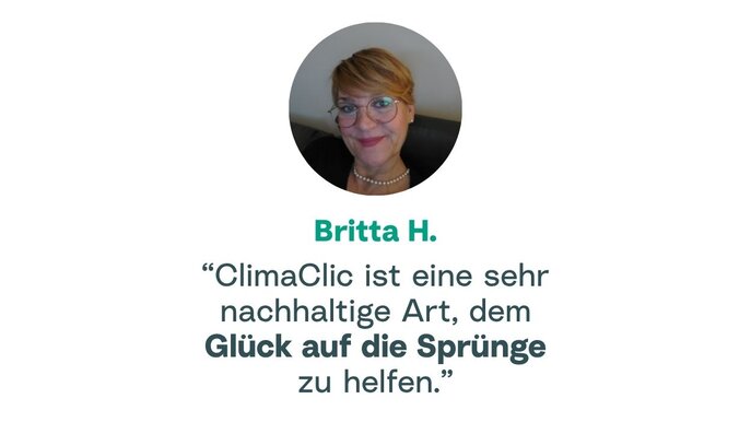 Kundenstimme Britta | ClimaClic Kundenstimme von Britta zur Klimalotterie ClimaClic