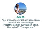 Kundenstimme Julia | ClimaClic Kundenstimme von Julia zur Klimalotterie ClimaClic