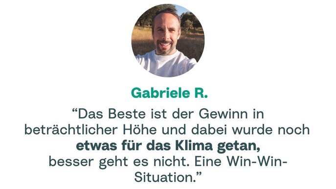 Kundenstimme Gabriele | ClimaClic Kundenstimme von Gabriele zur Klimalotterie ClimaClic
